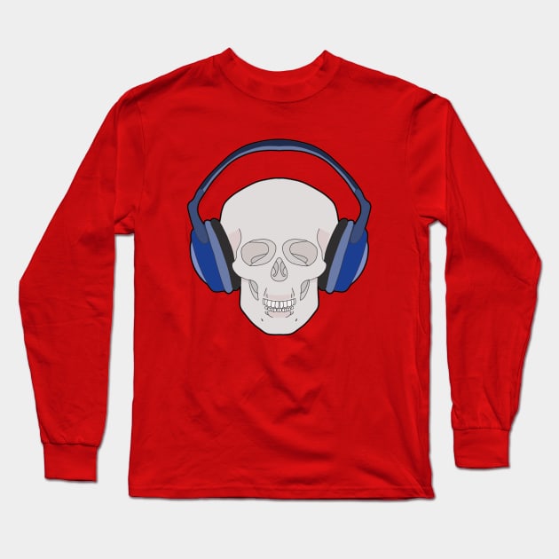 Headset Skull Long Sleeve T-Shirt by DiegoCarvalho